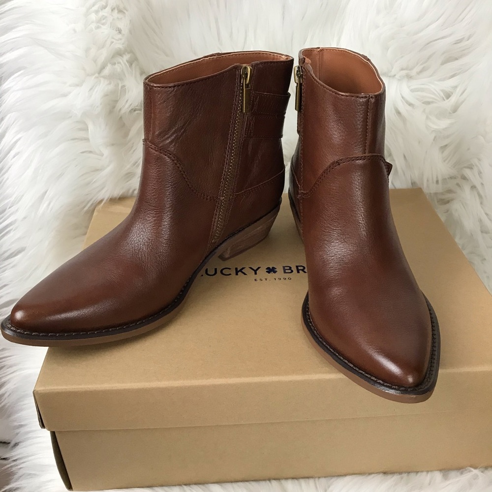 Lucky Brand Caelyn Leather Western ankle bootie - Picture 2 of 10